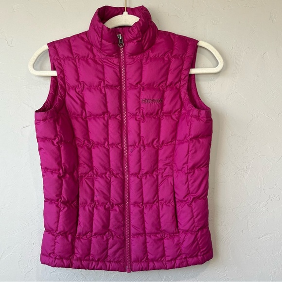 Marmot Other - Kids girls marmot pink duck down vest puffer warm ski winter sports full zip
